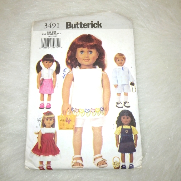 Butterick 3491 Clothing for 18" Dolls, American Girl Dolls shorts, jumpe… - Picture 1 of 5